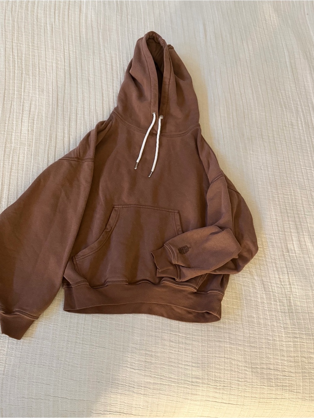 Free People Relaxed Brown Hoodie with Drawstring